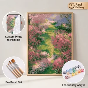 SONGWOOART Personalized Hand painted Floral Landscape Acrylic Beginner Art Canvas Home Decor Painting by Numbers Kits