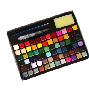 Semi-Dry Solid Watercolor Set with 24 48 or 72 Colors