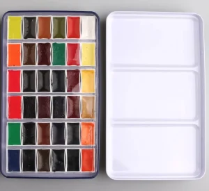 Semi-Moist Metallic Watercolor Paint Set with Artist Watercolor Pans
