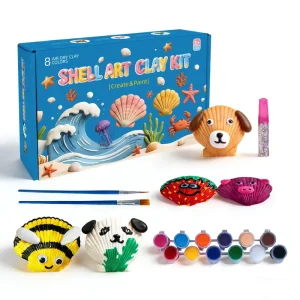 Shell Art Air-Dry Clay DIY Kit for Kids