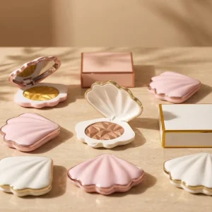 Shell Shape Vegan Tint Face Highlighter Eye Shadow Blusher High Pigment Makeup Blush Cheeks Pressed Powder Blush Palette