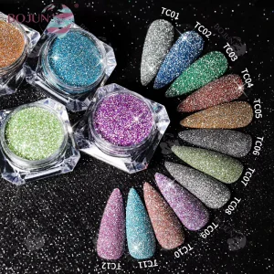 Shimmer Glass Powder Prism Glitter for Nail Designer Reflective 1kg Minimum Order Quantity
