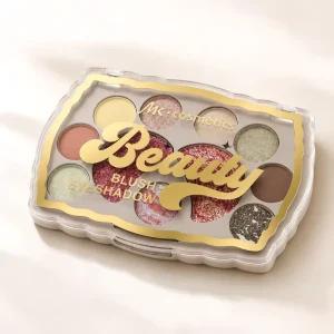 Shimmer Glitter Eyeshadow and Blush Palette with Multi-Color Shades