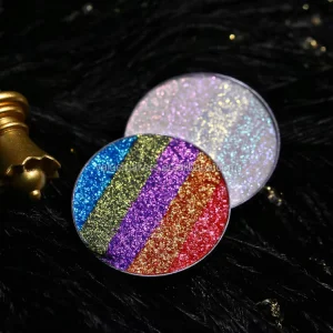Shimmer rainbow highlighter single duochrome custom glitter eyeshadow vegan multichrome eyeshadow