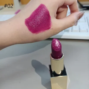 Shiny Glossy 9 Colors Gold Lipstick Moisturizing Long Lasting Plumping Vegan High Pigment Lipstick