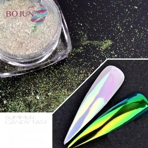 Shiny Mirror Nail Powder Mermaid Chrome Powder Nail Gel Polish Aurora Pigment