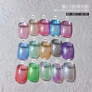 Shiny Pearl Glitter Pigments Pearlescent Nail Powder DIY Nail Decoration BK-5000C