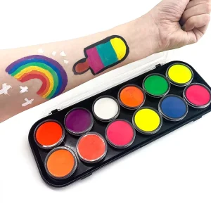 Small MOQ Face Body Paint Palette 12 Color Kit Palette Non Toxic Paints Safe Face Painting Factory