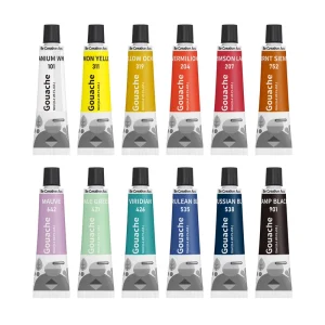 Smooth Laydown Canvas Colors OEM Gouache Paints Tubes Fast Drying Bulk Gouache Paint Set for Beginners