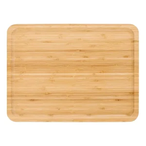 Solid Bamboo Rectangular Tray and Wooden Dinner Plate