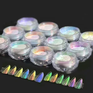 Solid Mermaid Chrome Nail Powder Tanning Candy Aurora Chameleon Pigment