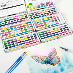 Solid Watercolor Paint Set 50/72/90/100 Colors for Paper and Canvas