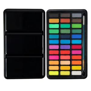 Solid Watercolor Pigment 36 Colors With Free Brush Set for Kids
