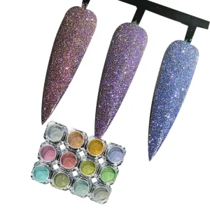 Solvent-Resistant Color-Changing Reflective Diamond Glitter Powder for Acrylic Nail Art