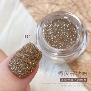 Sparkling Nail Powder Silver Reflective Nail Art Glitter Pigment Diamond Glitter
