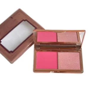 Starlight Bright Two Color High Pigment Long Lasting Highlighter Blush Contour Palette for Daily Use 7.5g