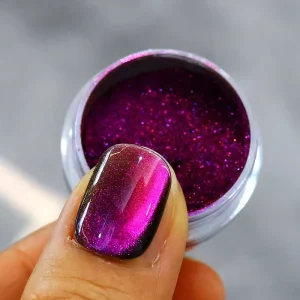 Strong Alignment Cat Eye Magnetic Pigment Effect Magnetic Chameleon Pigment with Hyper Shift Neon Galaxy Effect for Nail Art