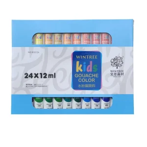 Students’ 24-Color 12 ml Gouache Pigment Set for Beginners and Professional Artists