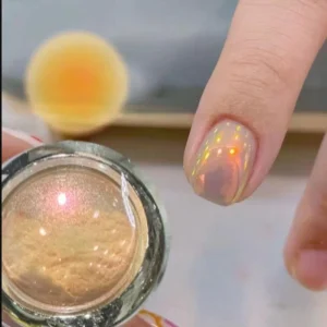 Super Shiny Ultra Fine Mirror Effect Aurora Nail Powder Sunset Orange Moonlight Champagne Pigment for Nail Art