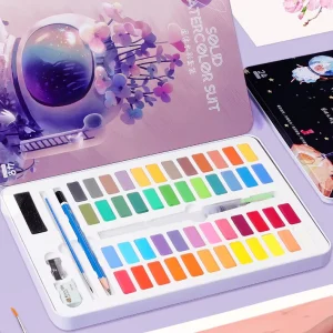 Superior 48 Colors Watercolor Paint Set High Pigment Concentrate Water Color Kit Paints Tin Box Set for Student Kid