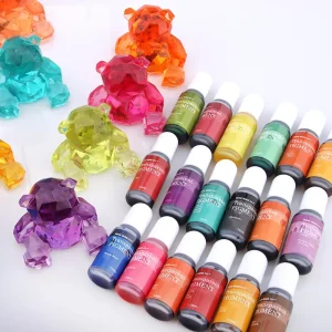 TIMESRUI 24 Colors Epoxy Pigment Translucent Liquid Resin Colorant Non Toxic Dye for Resin Jewelry DIY Crafts Art Making