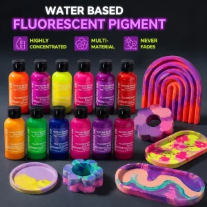TIMESRUI High Concentration Water Based Fluorescent Liquid Pigment Dye Non Fading Colorant for Craft & DIY Jesmonite