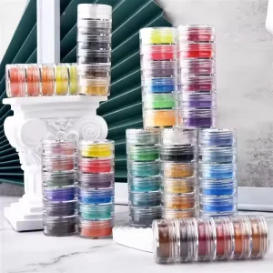 TIMESRUI Shimmery Pearl Pigment Powder Kit 60 Colors Factory Direct Non Toxic Eco Friendly for Resin Casting Jewelry Craft