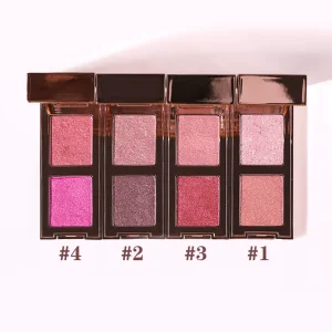 TY11 Custom Logo Two Shades Eye Shadow Palette High Pigment Waterproof Glitter Matte Dark Smoky Eyeshadow For Party Stage Makeup