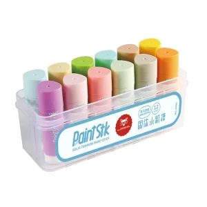 Tempera Paint Sticks 12 Colors Solid Tempera Paints for Kids Works Great on Paper Wood Glass Ceramic Canvas