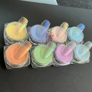 Three-Color Chameleon Chrome Acrylic Powder for Nail Glitter Candy Aurora Nail Powder