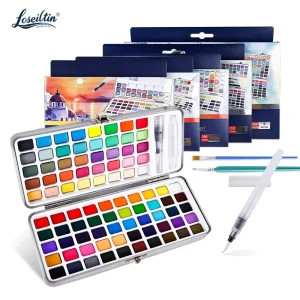 Tin Box Color Sets 72 90 100 128 168 Solid Paints Educational School Art Watercolor For Artist Painting