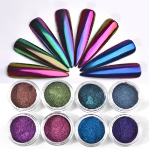 Titanium Type Chrome Powder Chameleon Nail Pigment with Excellent Flash Effect for Leather and Coating