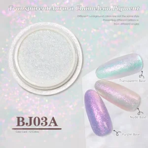 Transparent Mermaid Chameleon Powder Bojun BJ03A Fine Aurora Iridescent Nail Pigment 120 130um for Resin DIY TPO Free MSDS