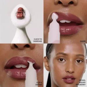 Trendy Plush Roller Velvet Lip Gloss and Tint Matte Wine Red Moisturizing Long Lasting Vegan Jelly Lip Makeup