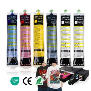 US Stock 700ml Ink Bag With Chip For Brother Gtx Pro Cleaning Textile Dtg Pigment Ink For Brother Gtx 422 GTX 423 GTX 424
