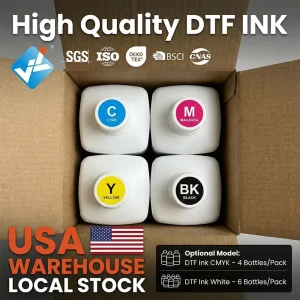 USA Warehouse Premium DTF Ink CMYK Per Carton Inkjet Printer Water Based Pigment Ink for CMYK White DTF Printing