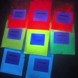 365nm Organic UV Fluorescent Pigment Powder Invisible Red Yellow Green Yellow Blue Violet White Peach Red for Coating Pigment