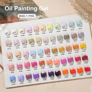 UV Nail Gel Polish, Long-Lasting Colorful Oil Painting Style