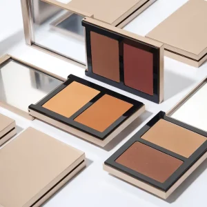 Vegan Glow Pressed Powder Highlighter Long Lasting Skin Makeup High Pigment Private Label Highlighter Bronzer Palette