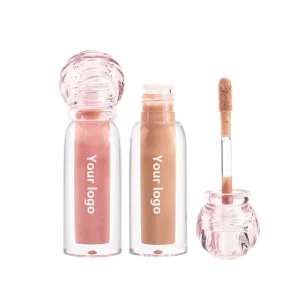 Vegan Lip Gloss Keychain Clear Shimmer Glitter Lip Oil Stick