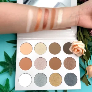 Vegan Matte Eyeshadow Palette Matte Shimmer Glitter Finish Eyeshadow Private Label DIY 36mm 12 Color Eye Shadow Palette