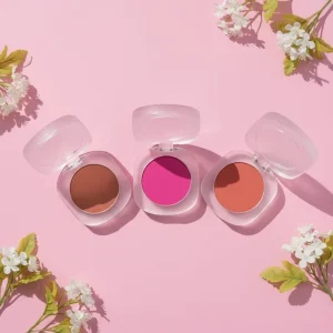 Vegan Mineral Pressed Matte and Shimmer Pink Blush Powder