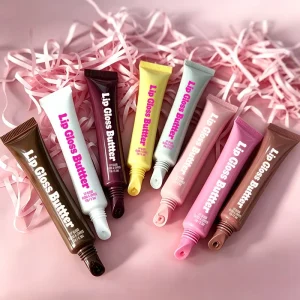 Vegan Nude Brown Cream Lip Gloss, Moisturizing High Pigment Sunscreen Lip Balm