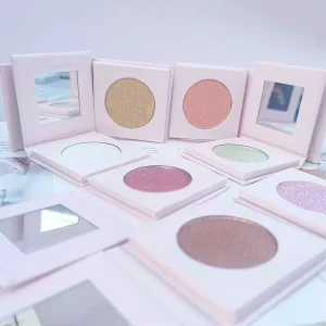 Vegan Pigment Shell Highlight and Blush Palette Private Label Custom Shimmer Highlighter