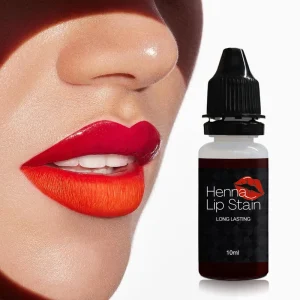 Vegan Plant Based Liquid Matte Dark Red 9 Colors Henna Lip Stain Tint Dye with Private Label