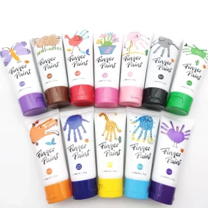 Washable Finger Paint Marble Painting Kit for Toddlers, 4.5 Inch