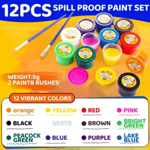 Washable Semi-Solid Paint Kit with Anti-Leak Design for Kids
