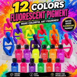 Water-Based Fluorescent Colorant Liquid Pigment Dye for Craft, DIY, and Jesmonite