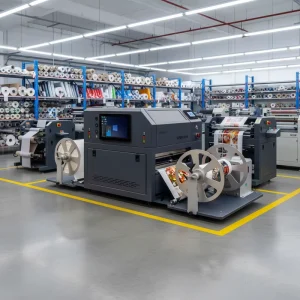 Water Based Pigment Ink Automatic Label Printing Machine for Bottles PP PET Film 1800mm CMYK A3 Roll TIJ Printer