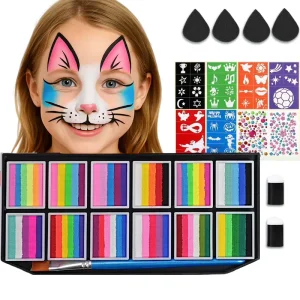 Water-Based Washable Face and Body Paint Set for Kids and Adults Halloween and Events